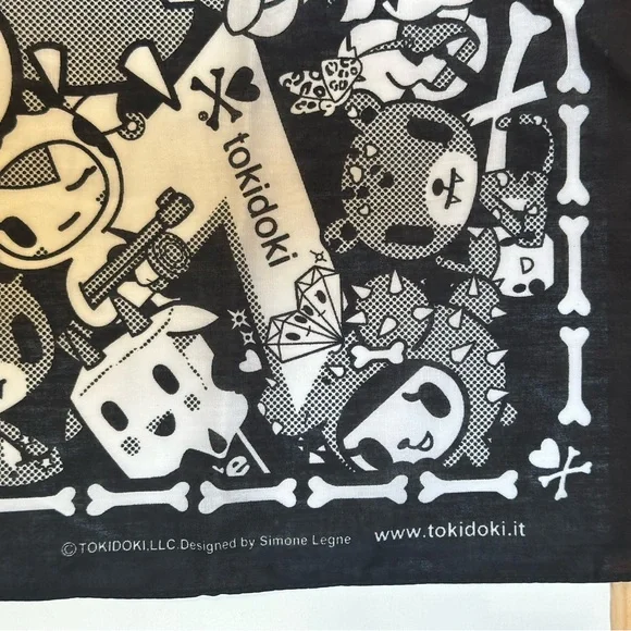 Tokidoki Black and White Scarf Bandana NWOT - Picture 4 of 6